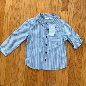 New with tag Jojo Maman Bebe boys ticking stripe shirt